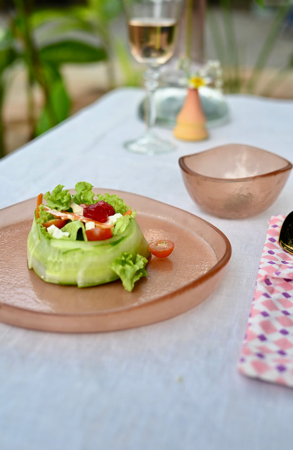 Varanya Pink Dinner Set (Bowl + Plate)