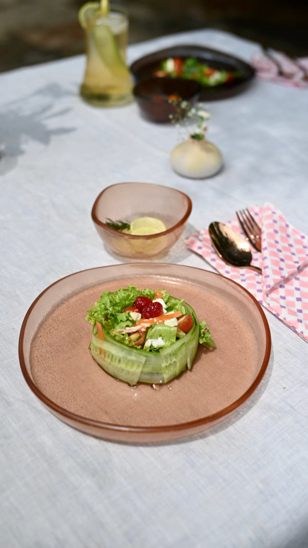 Varanya Pink Dinner Set (Bowl + Plate)