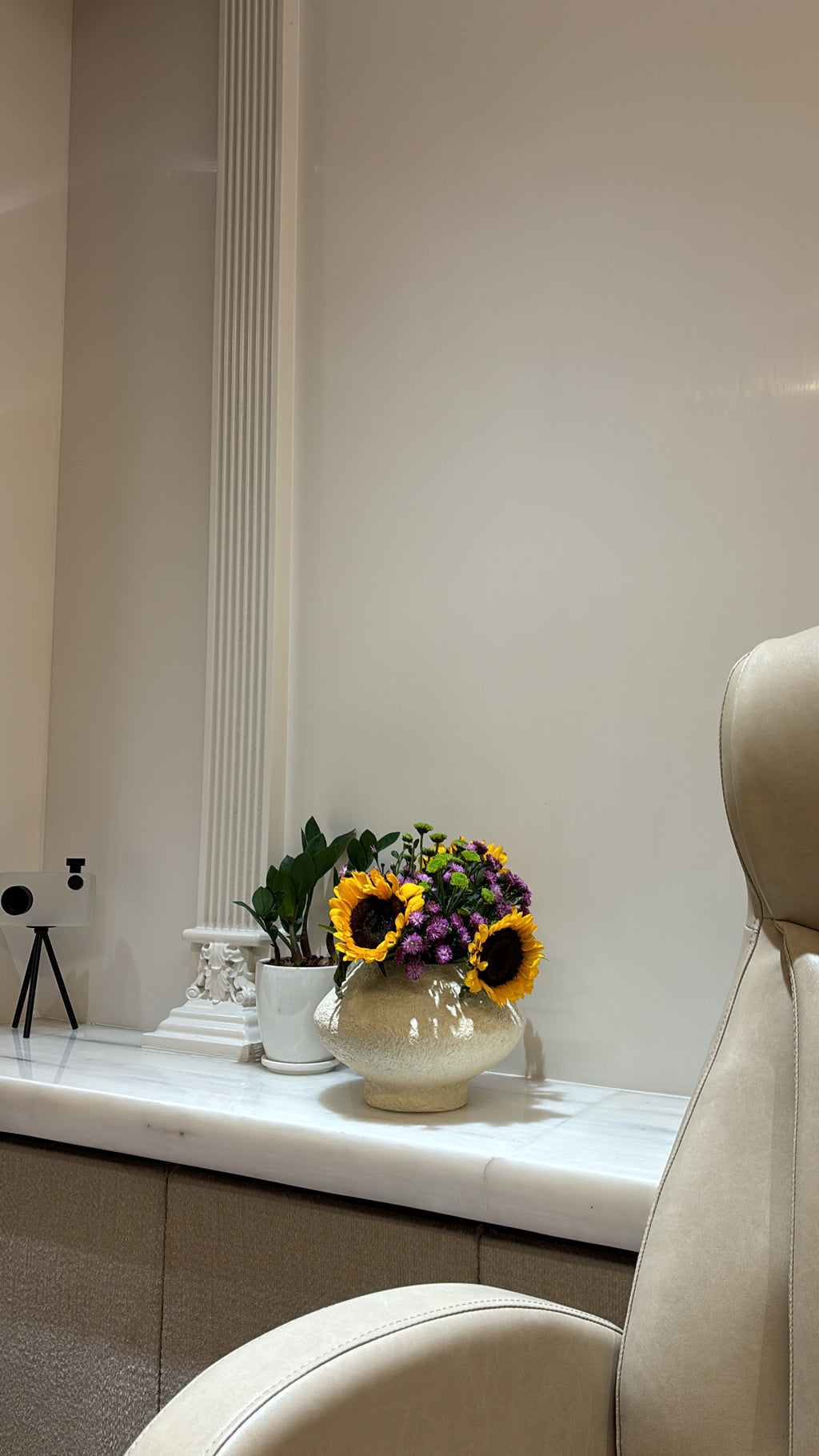 Chalk Textured Ivory Vase