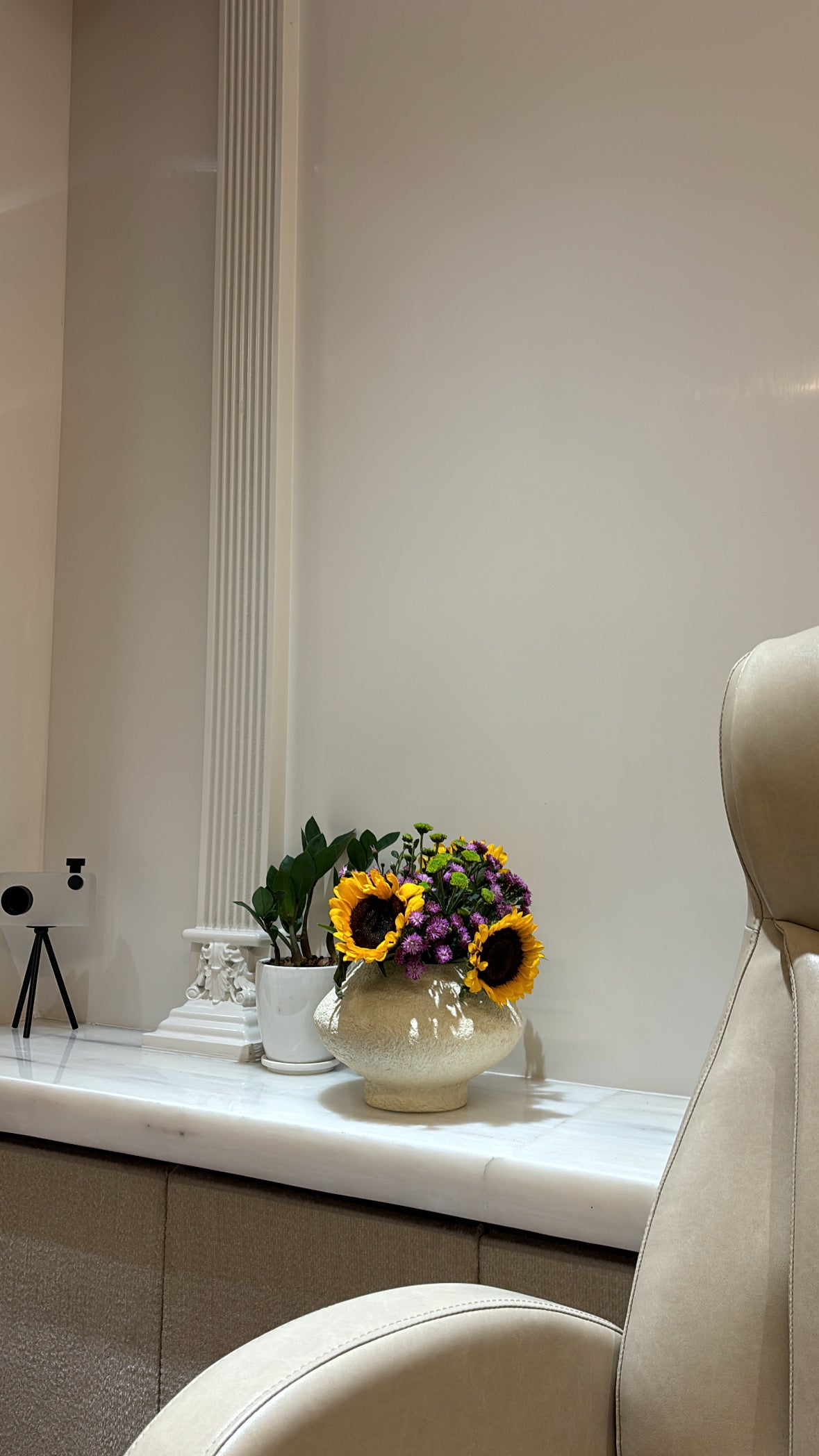 Chalk Textured Ivory Vase