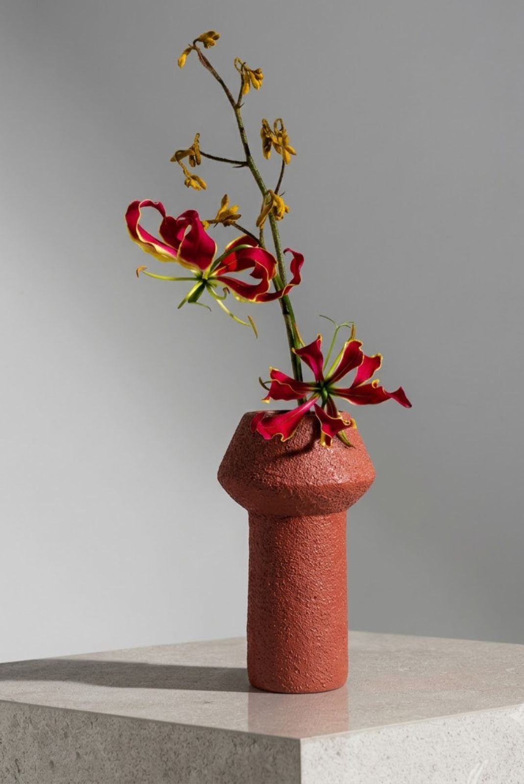 Ember Textured Red Vase