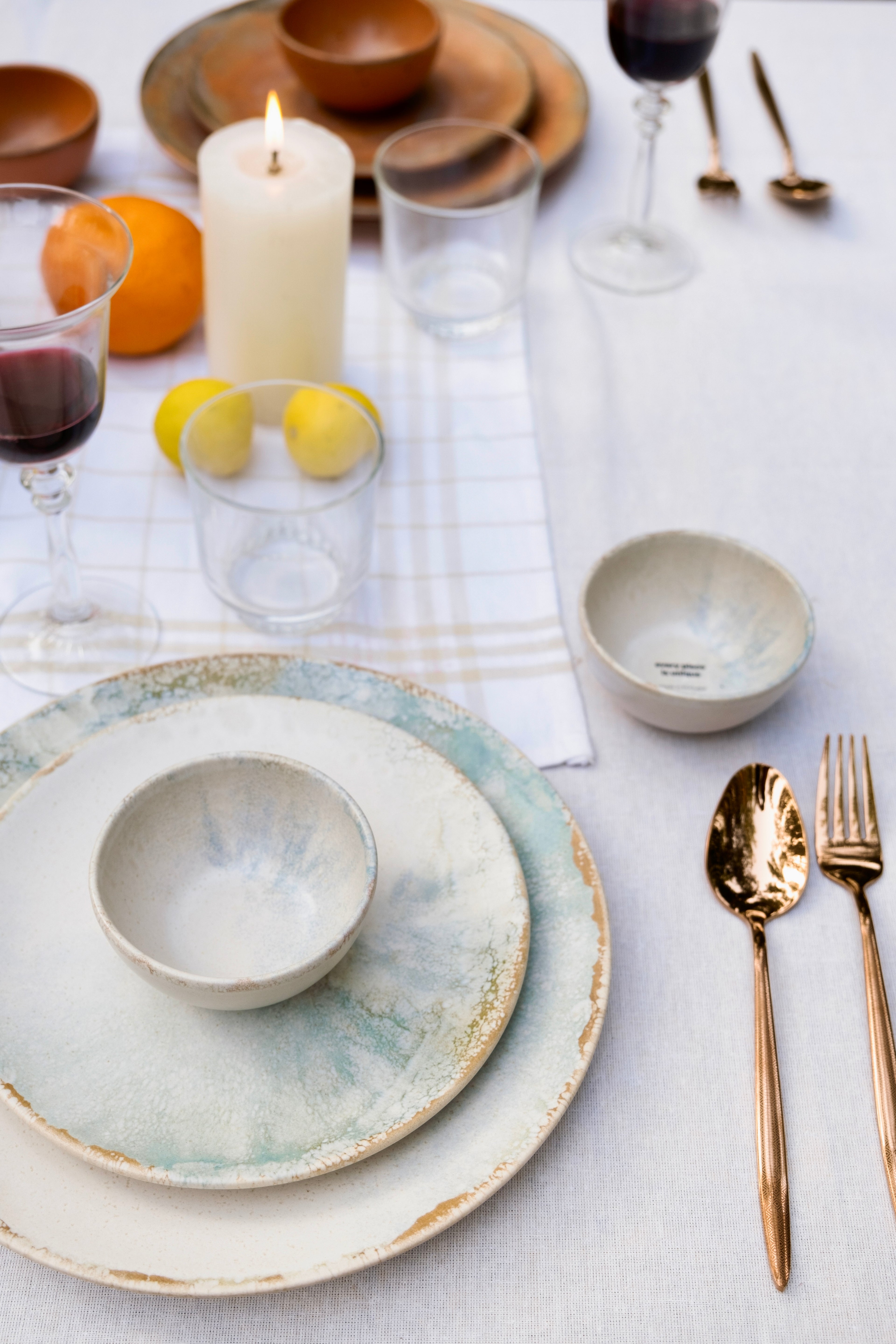 Playa Blue Ceramic Dinner Set