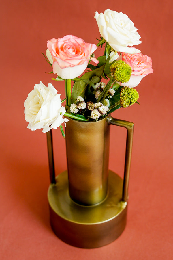 Audacia Metal Vase with Handles