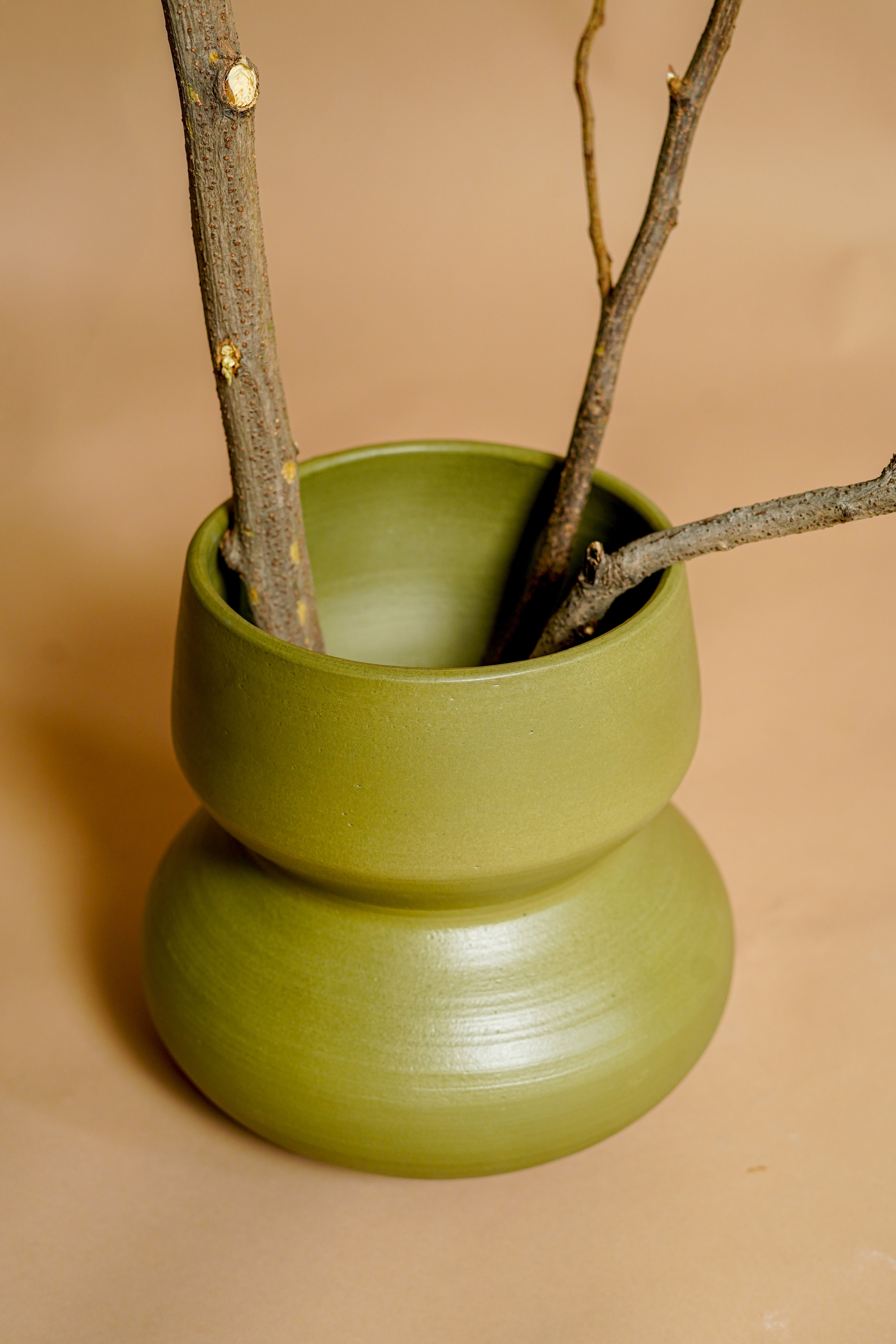 Sage Blossom Large Green Vase