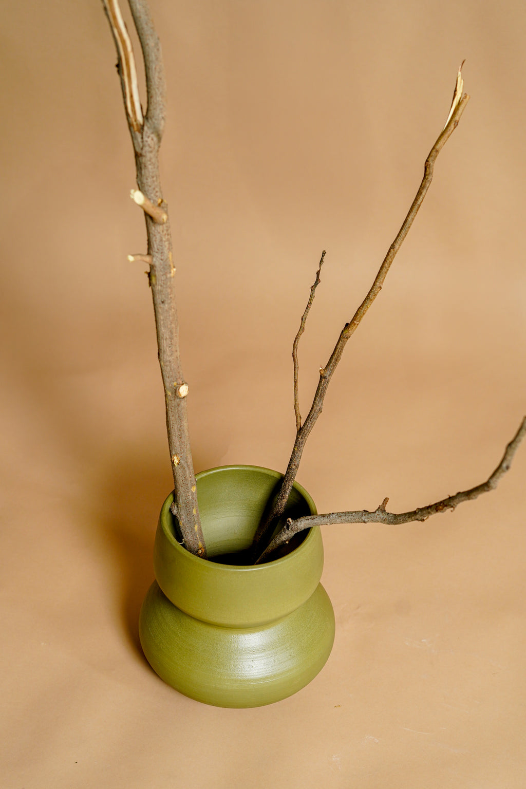 Sage Blossom Large Green Vase