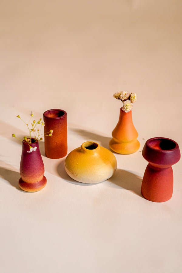 Sunset Mini Vases, Set of 5