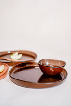 Varanya Brown Dinner Set (Bowl + Plate)