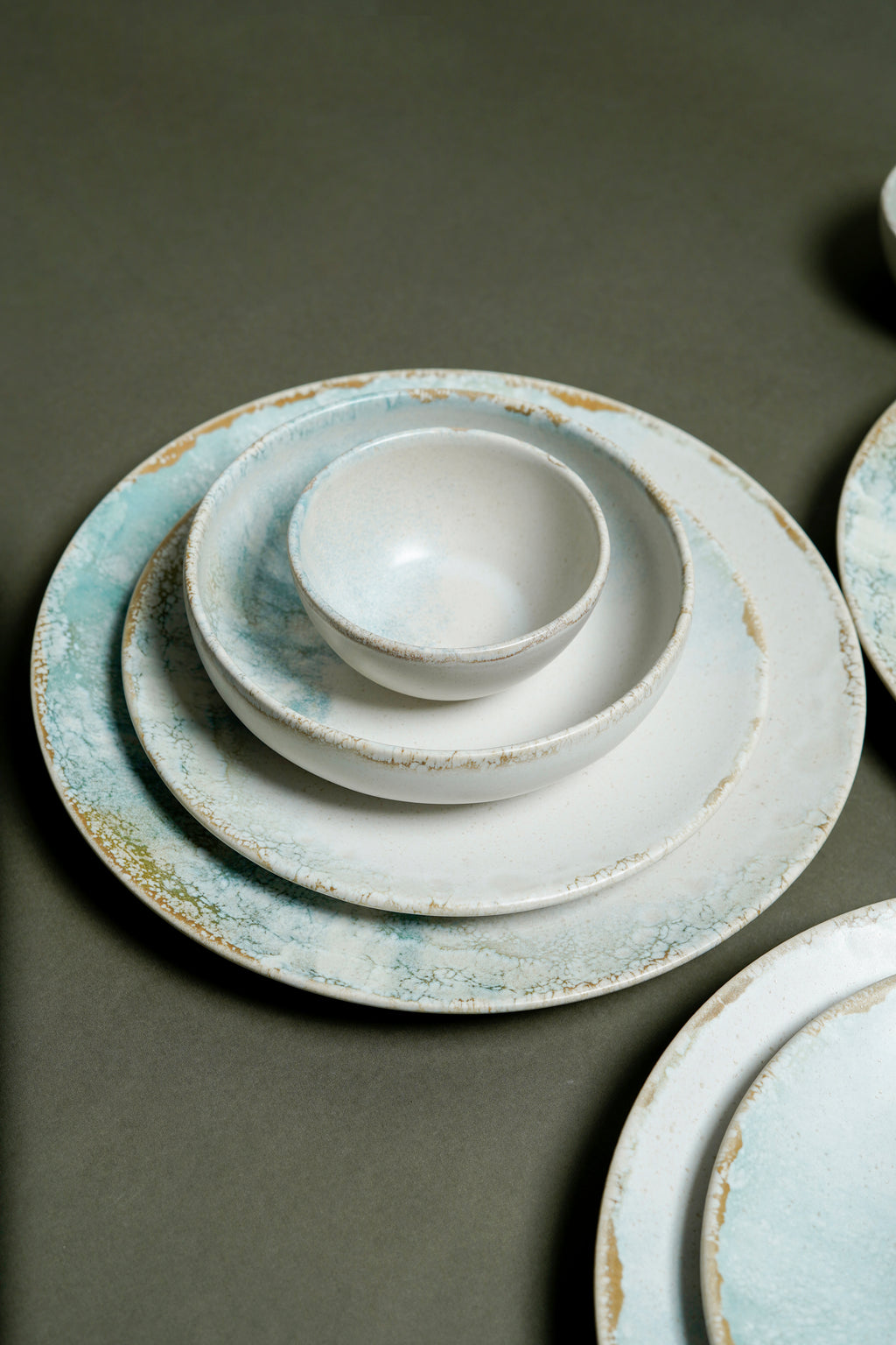 Playa Blue Ceramic Dinner Set