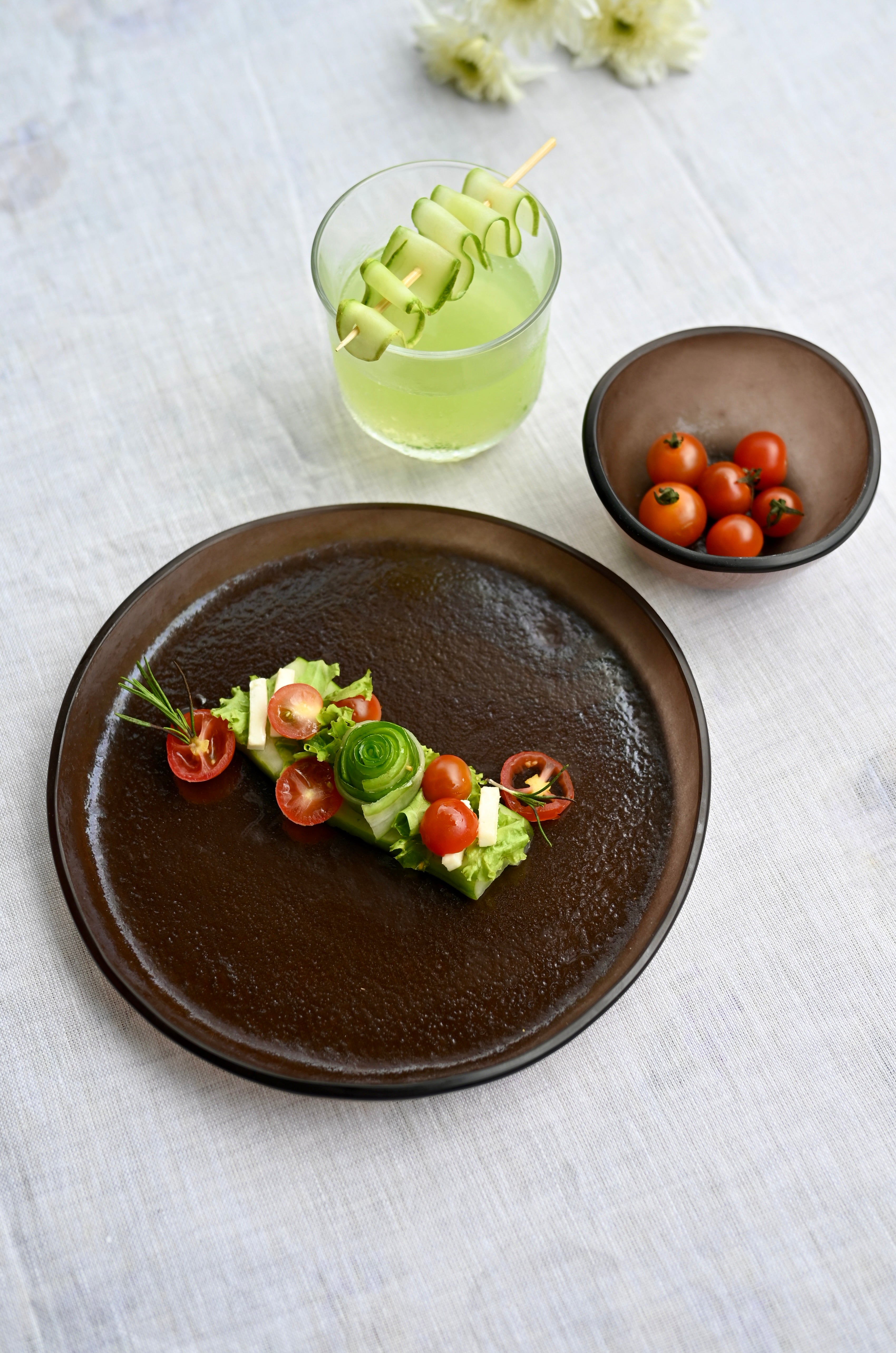 Varanya Brown Dinner Set (Bowl + Plate)