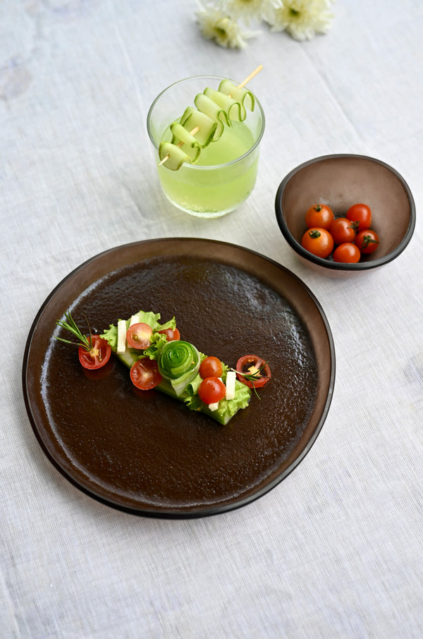 Varanya Brown Dinner Set (Bowl + Plate)