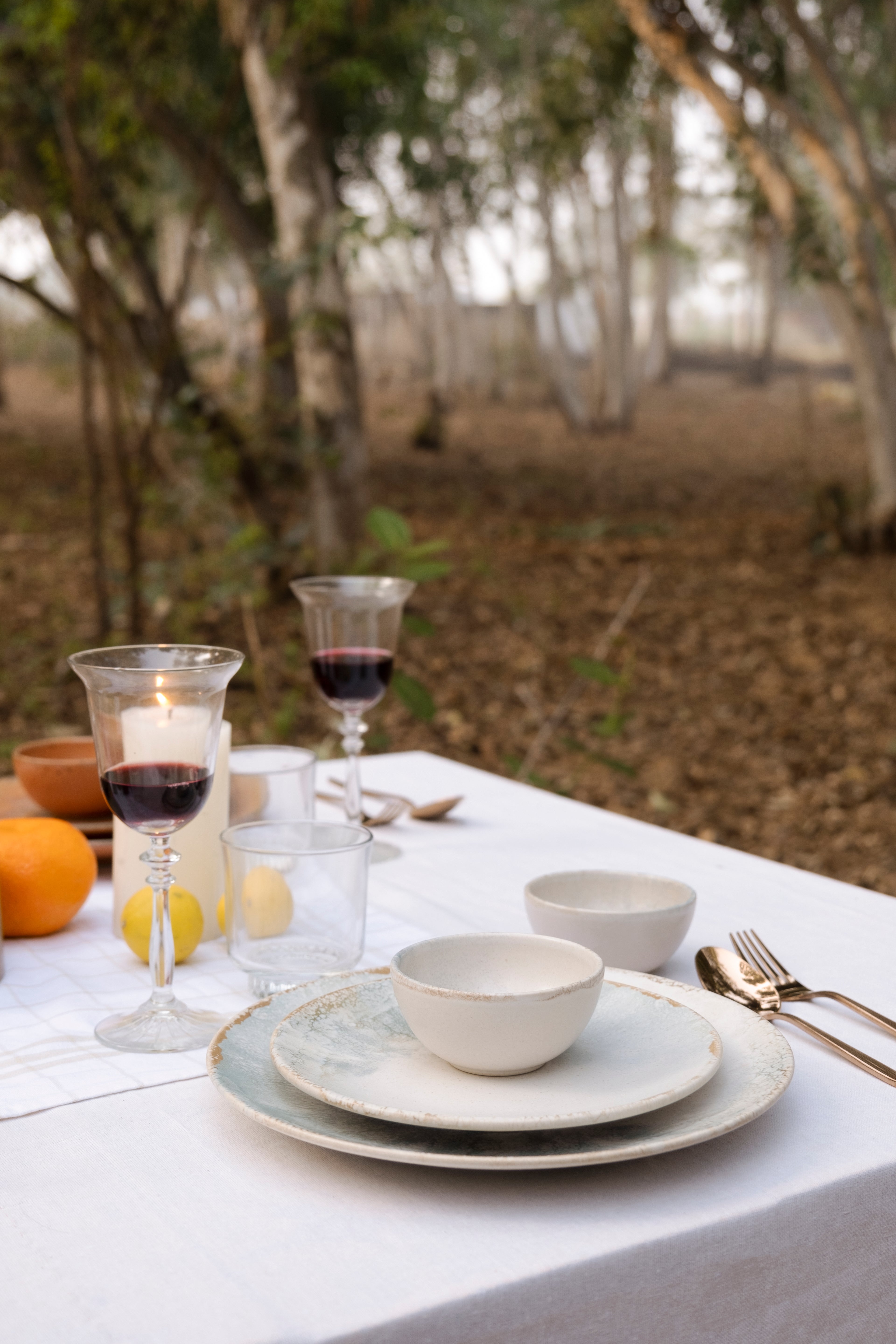 Playa Blue Ceramic Dinner Set