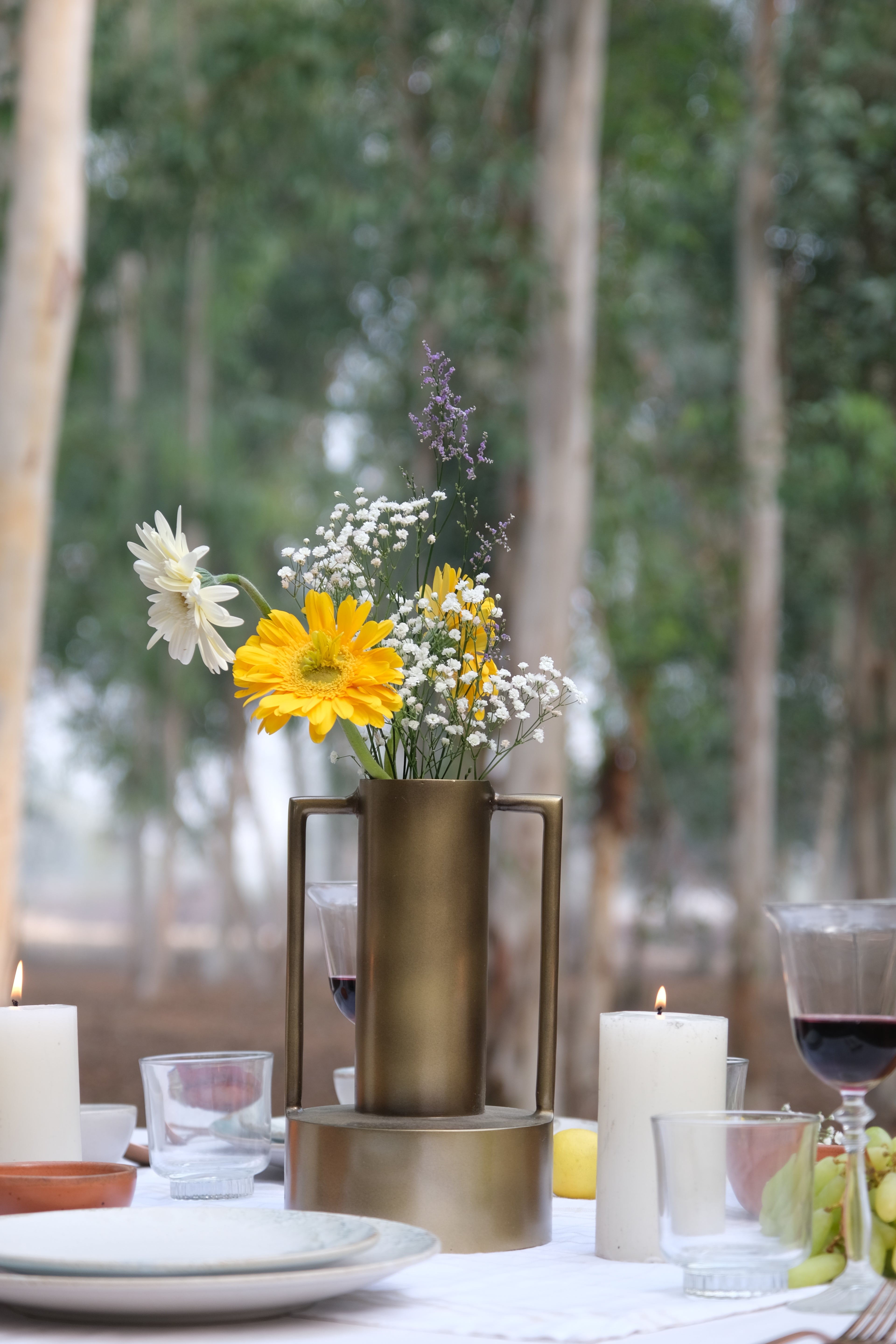 Audacia Metal Vase with Handles