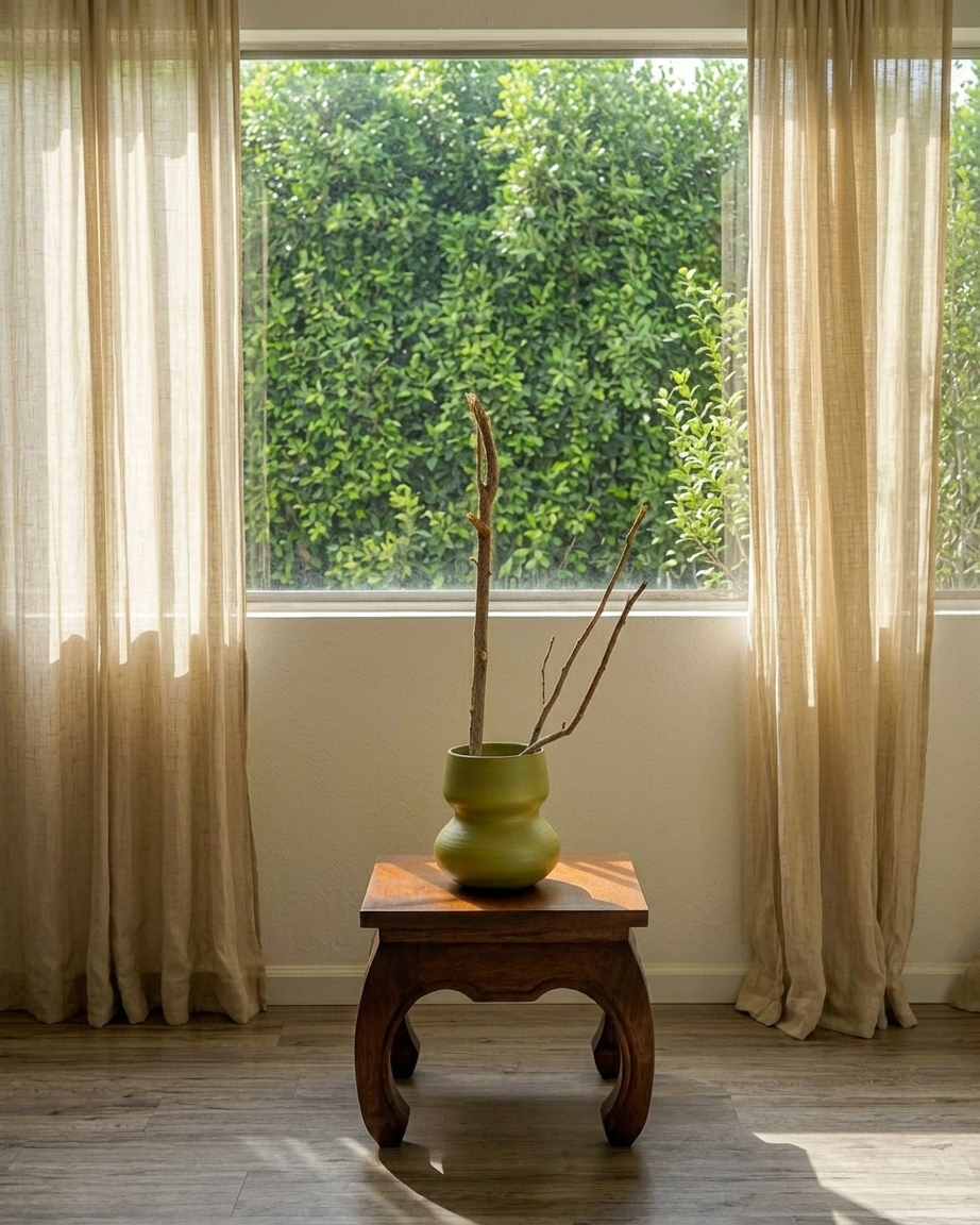 Sage Blossom Large Green Vase