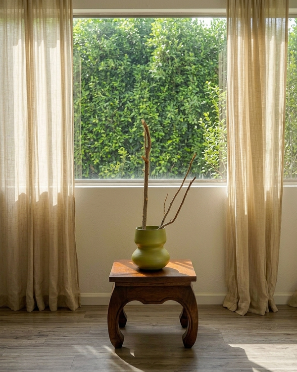Sage Blossom Large Green Vase